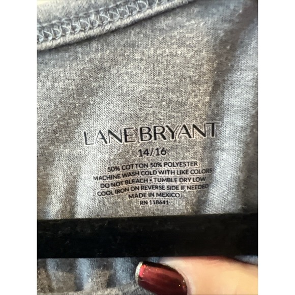 Lane Bryant T-shirt Women 14/16 For The Love Of Curves Gray Camo Short Sleeve - Picture 7 of 7